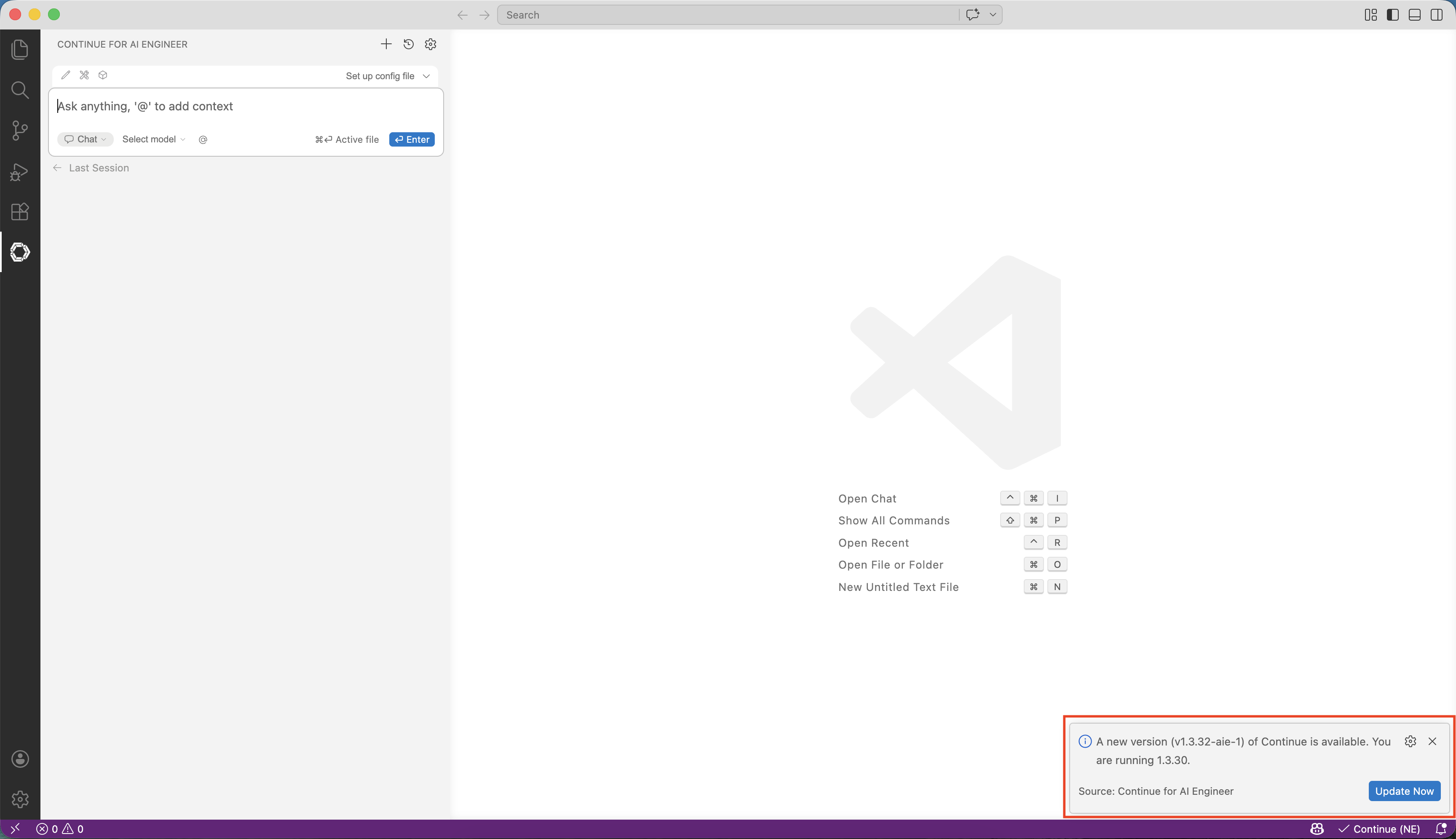 Continue update download prompt