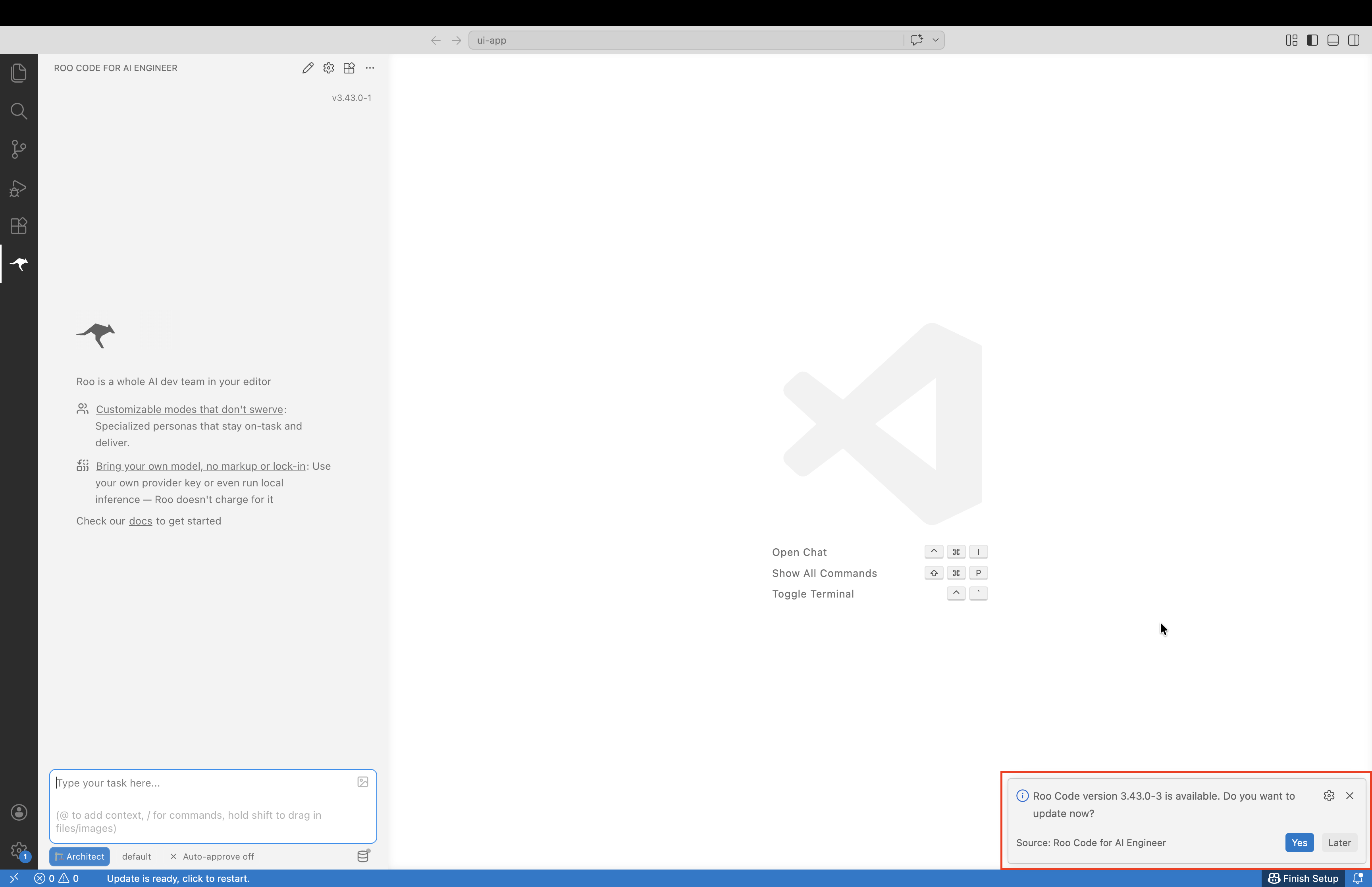 Roo Code update download prompt