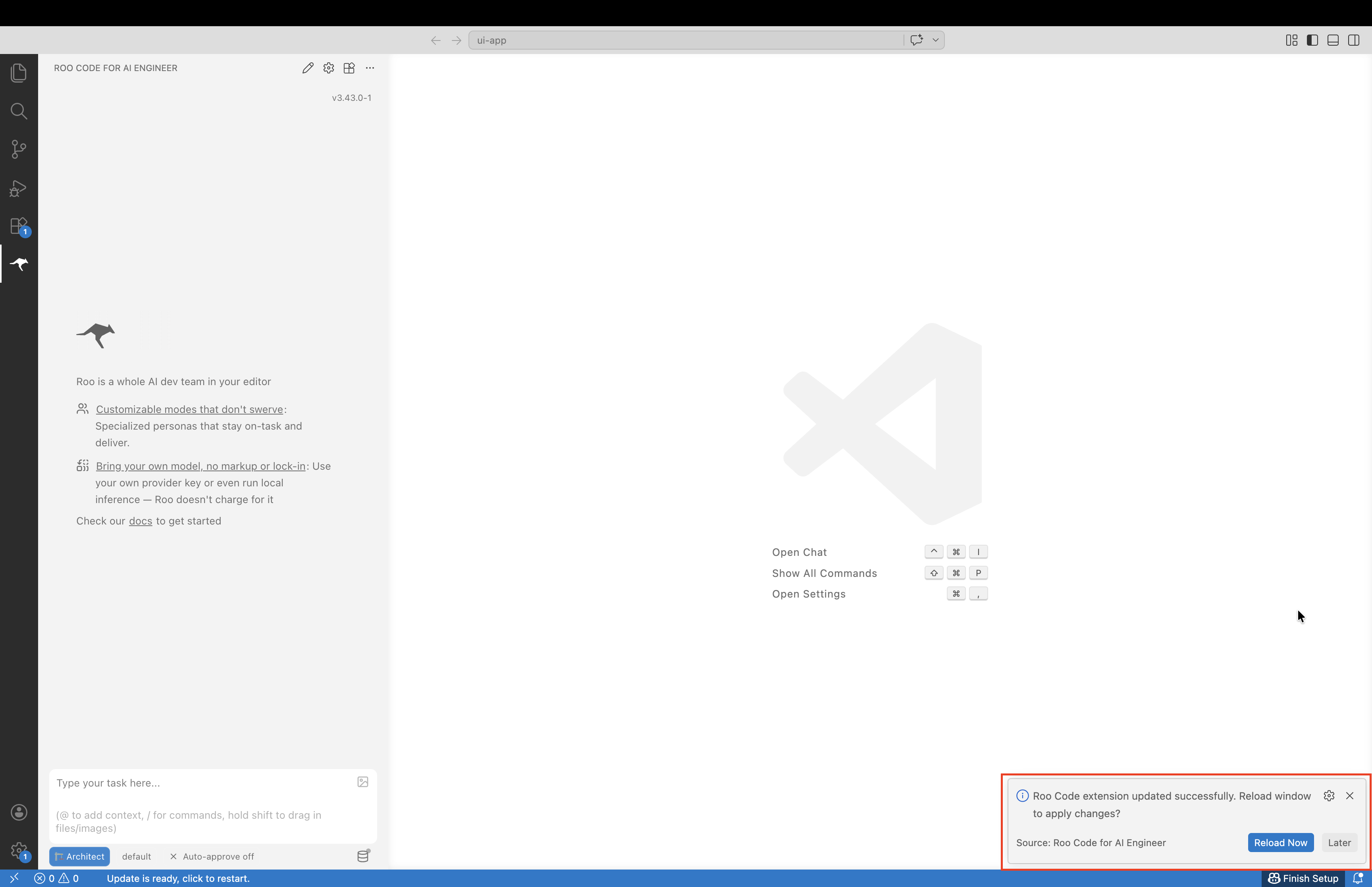 Roo Code update reload prompt